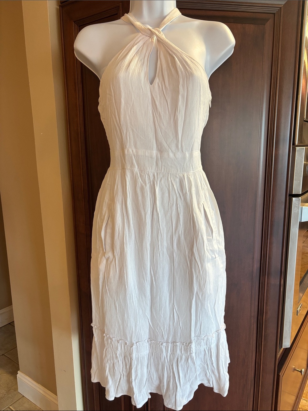 Buffalo David Bitton Cream Halter Midi Dress